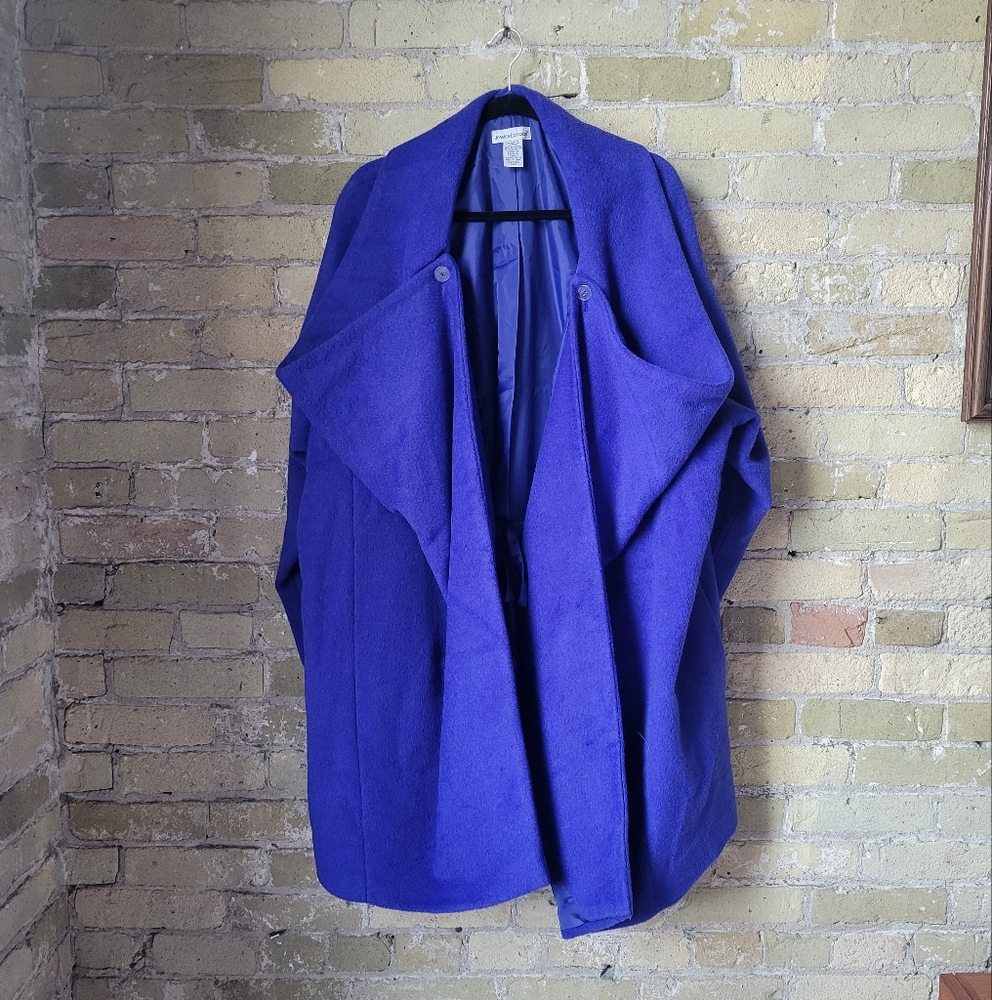 Vintage Jessica London Cobalt Blue  Asymmetrical Coat Jacket Size 24